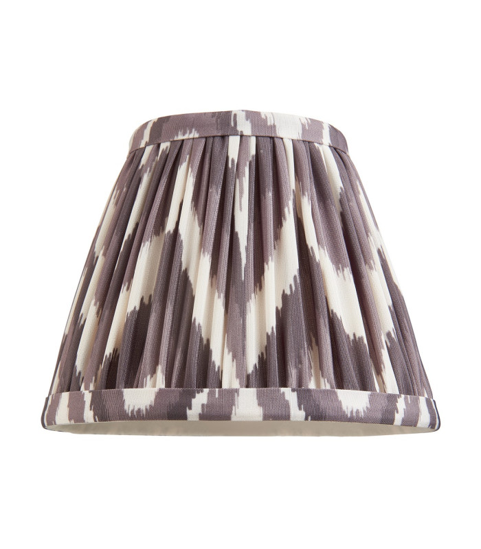 Santiago Brushed Aged Brass Plate Wall Light with Pearl Grey Fabric Zigzag Shade 16cm B22-9