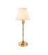 Burley Rechargeable Brushed Aged Brass Plate Table Lamp with Vintage White Fabric Ivy Shade 16cm Integrated LED-1
