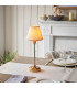 Burley Rechargeable Brushed Aged Brass Plate Table Lamp with Vintage White Fabric Ivy Shade 16cm Integrated LED-2