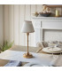 Burley Rechargeable Brushed Aged Brass Plate Table Lamp with Vintage White Fabric Ivy Shade 16cm Integrated LED-3