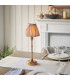 Burley Rechargeable Brushed Aged Brass Plate Table Lamp with Neutral Print Fabric Ikat Shade 16cm Integrated LED-2