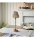 Burley Rechargeable Brushed Aged Brass Plate Table Lamp with Neutral Print Fabric Ikat Shade 16cm Integrated LED-3