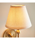 Santiago Brushed Aged Brass Plate Wall Light with Vintage White Fabric Ivy Shade 16cm B22-5