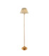 Burley Rechargeable Brushed Aged Brass Plate Floor Lamp with Leaf Shade 30cm Integrated LED-1