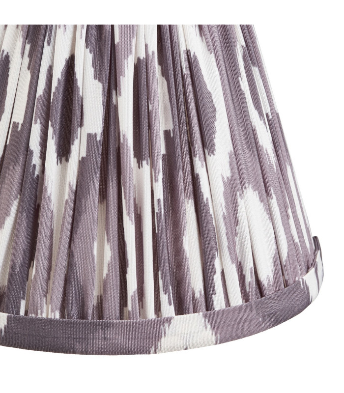 Santiago Brushed Aged Brass Plate Wall Light with Pearl Grey Fabric Ikat Shade 16cm B22-8