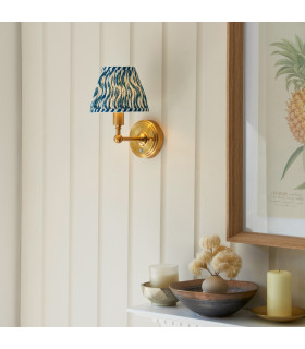 Burley Rechargeable Brushed Aged Brass Plate Wall Light with Ripple Shade 16cm Integrated LED-2