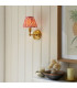Burley Rechargeable Brushed Aged Brass Plate Wall Light with Coral Pink Fabric Ikat Shade 16cm Integrated LED-2