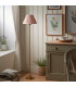 Burley Rechargeable Brushed Aged Brass Plate Floor Lamp with Peachy Keen Fabric Leaf Shade 30cm Integrated LED-3