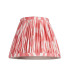 Burley Rechargeable Brushed Aged Brass Plate Wall Light with Coral Pink Fabric Ikat Shade 16cm Integrated LED-9