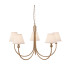Santiago Brushed Aged Brass Plate Pendant Light with Vintage White Fabric Ivy Shade 16cm 5x B22-1
