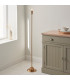 Burley Rechargeable Brushed Aged Brass Plate Floor Lamp with Peachy Keen Fabric Leaf Shade 30cm Integrated LED-5
