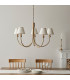 Santiago Brushed Aged Brass Plate Pendant Light with Vintage White Fabric Ivy Shade 16cm 5x B22-3