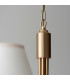 Santiago Brushed Aged Brass Plate Pendant Light with Vintage White Fabric Ivy Shade 16cm 5x B22-5