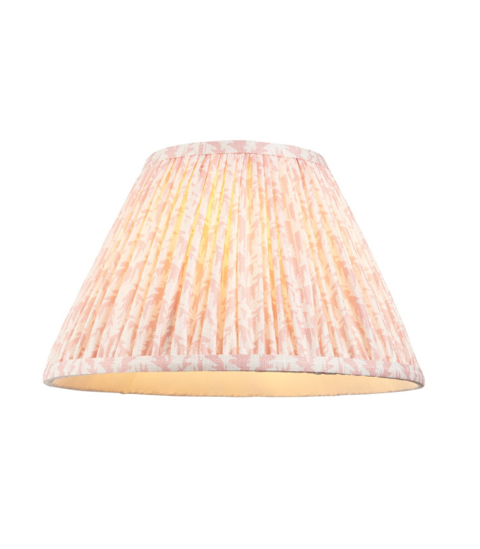 Burley Rechargeable Brushed Aged Brass Plate Floor Lamp with Peachy Keen Fabric Leaf Shade 30cm Integrated LED-9