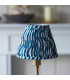 Burley Rechargeable Brushed Aged Brass Plate Table Lamp with Marlin Blue Fabric Ripple Shade 16cm Integrated LED-4