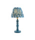 Bibury Satin Marlin Blue Paint Table Lamp with Marlin Blue Fabric Ikat Shade 20cm B22-1