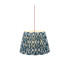 Eltham Brushed Aged Brass Red Flex Pendant Light with Marlin Blue Fabric Ikat Shade 40cm B22-1
