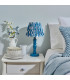Bibury Satin Marlin Blue Paint Table Lamp with Marlin Blue Fabric Ikat Shade 20cm B22-3