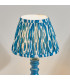 Bibury Satin Marlin Blue Paint Table Lamp with Marlin Blue Fabric Ikat Shade 20cm B22-4