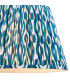 Eltham Brushed Aged Brass Red Flex Pendant Light with Marlin Blue Fabric Ikat Shade 40cm B22-6