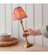 Burley Rechargeable Brushed Aged Brass Plate Table Lamp with Ikat Shade 16cm Integrated LED-4