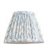 Burley Rechargeable Brushed Aged Brass Plate Wall Light with Shell Bay Blue Fabric Leaf Shade 16cm Integrated LED-9