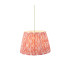 Eltham Brushed Aged Brass Green Flex Pendant Light with Coral Pink Fabric Ikat Shade 40cm B22-1