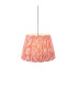 Eltham Brushed Aged Brass Plate Blue Flex Pendant Light with Coral Pink Fabric Ikat Shade 40cm B22-1
