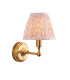 Burley Rechargeable Brushed Aged Brass Plate Wall Light with Peachy Keen Fabric Leaf Shade 16cm Integrated LED-1