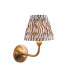 Obelisk Arc Brushed Aged Brass Plate Wall Light with Pearl Grey Fabric Ripple Shade 16cm B22-1