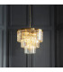 Conaston Pendant Ceiling Light Brushed Aged Brass Plate & Clear Cut Glass 7x E14-3