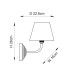 Obelisk Arc Brushed Aged Brass Plate Wall Light with Pearl Grey Fabric Ripple Shade 16cm B22-10