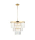 Conaston Pendant Ceiling Light Brushed Aged Brass Plate & Clear Cut Glass 7x E14-8