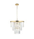 Conaston Pendant Ceiling Light Brushed Aged Brass Plate & Clear Cut Glass 7x E14-9