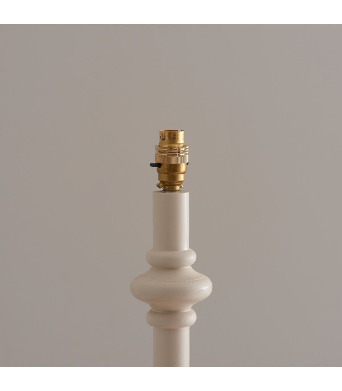 Carnaby Satin Almond White Paint Floor Lamp with Pearl Grey Fabric Zigzag Shade 35cm B22-5