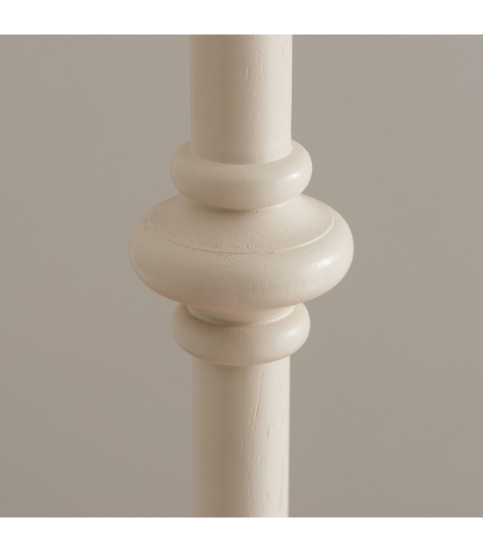 Carnaby Satin Almond White Paint Floor Lamp with Pearl Grey Fabric Zigzag Shade 35cm B22-6