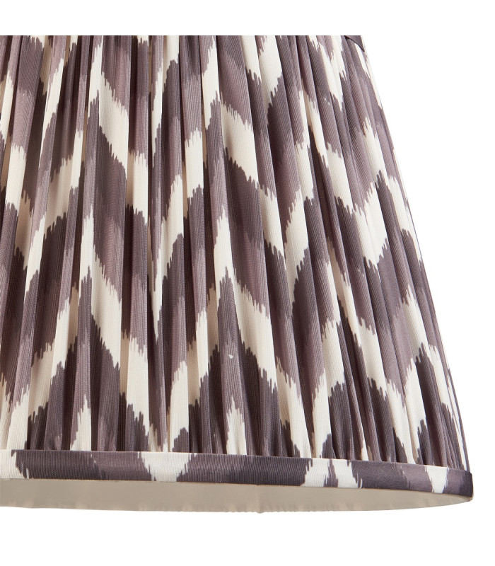 Carnaby Satin Almond White Paint Floor Lamp with Pearl Grey Fabric Zigzag Shade 35cm B22-8