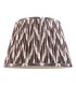 Carnaby Satin Almond White Paint Floor Lamp with Pearl Grey Fabric Zigzag Shade 35cm B22-9