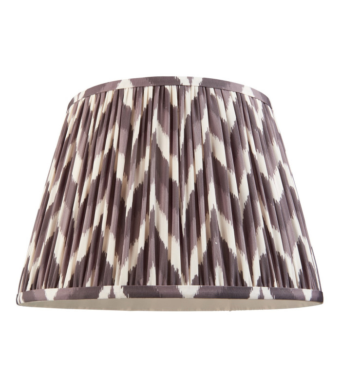 Carnaby Satin Almond White Paint Floor Lamp with Pearl Grey Fabric Zigzag Shade 35cm B22-9