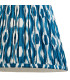 Carnaby Satin Almond White Paint Floor Lamp with Marlin Blue Fabric Ikat Shade 35cm B22-8