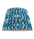 Carnaby Satin Almond White Paint Floor Lamp with Marlin Blue Fabric Ikat Shade 35cm B22-9