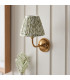 Dome Arc Brushed Aged Brass Plate Wall Light with Herb Garden Green Fabric Leaf Shade 16cm B22-3