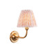 Dome Arc Brushed Aged Brass Plate Wall Light with Peachy Keen Fabric Leaf Shade 16cm B22-1