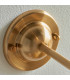 Dome Arc Brushed Aged Brass Plate Wall Light with Pearl Grey Fabric Ripple Shade 16cm B22-5