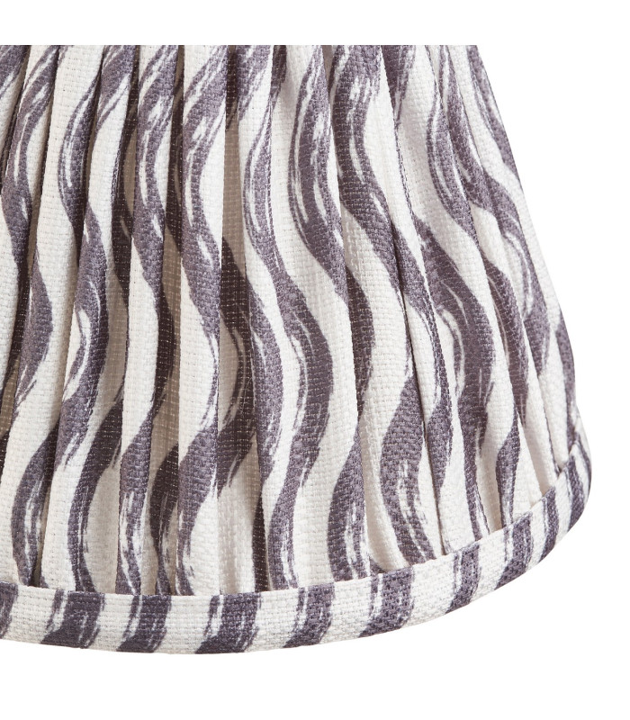 Dome Arc Brushed Aged Brass Plate Wall Light with Pearl Grey Fabric Ripple Shade 16cm B22-7