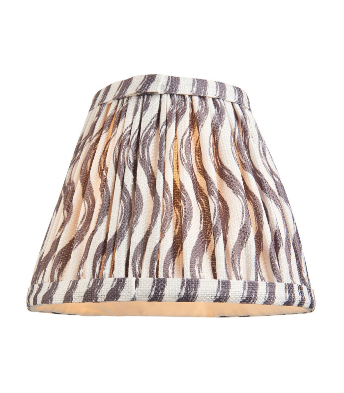 Dome Arc Brushed Aged Brass Plate Wall Light with Pearl Grey Fabric Ripple Shade 16cm B22-8