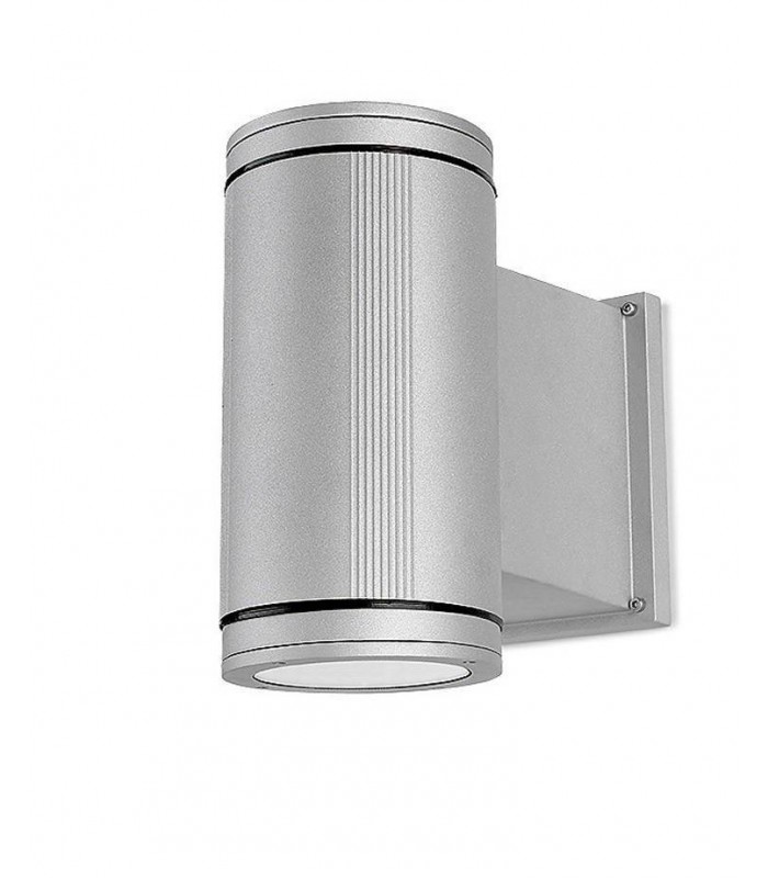 1 Light Outdoor Cylinder Wall Light Grey IP65 - 1