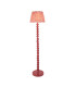 Higgledy Gloss Pink Clay Paint Floor Lamp with Coral Pink Fabric Ikat Shade 35cm E27-1