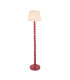 Higgledy Gloss Pink Clay Paint Floor Lamp with Vintage White Fabric Ivy Shade 35cm E27-1