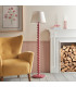 Higgledy Gloss Pink Clay Paint Floor Lamp with Vintage White Fabric Ivy Shade 35cm E27-3